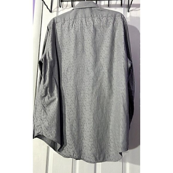 Calvin Klein Mens Slim Fit Geometric Perforated Dress Shirt XL 17 1/2 34/35 - Picture 8 of 9